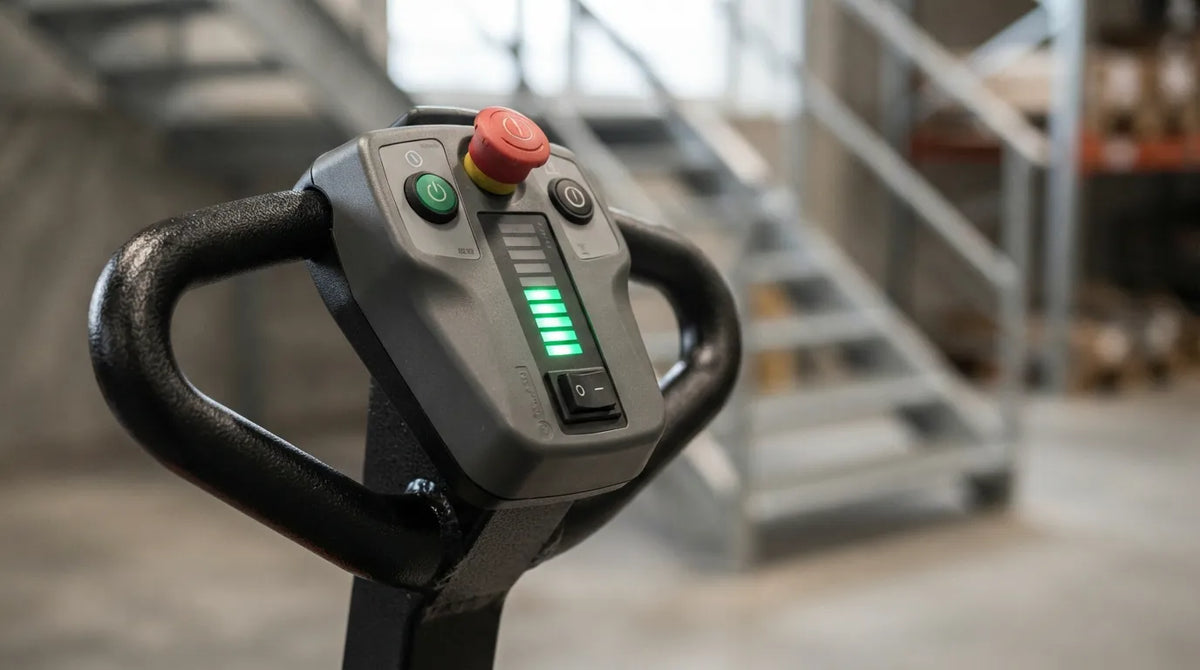Indicateur de niveau de charge sur le panneau de contrôle d'un diable électrique