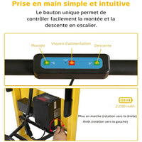 Panneau de contrôle du diable électrique à chenille avec boutons montée et descente, batterie lithium 2200 mAh
